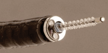 Image: The EndoCDx brush biopsy head (Photo courtesy of CDx Diagnostics).